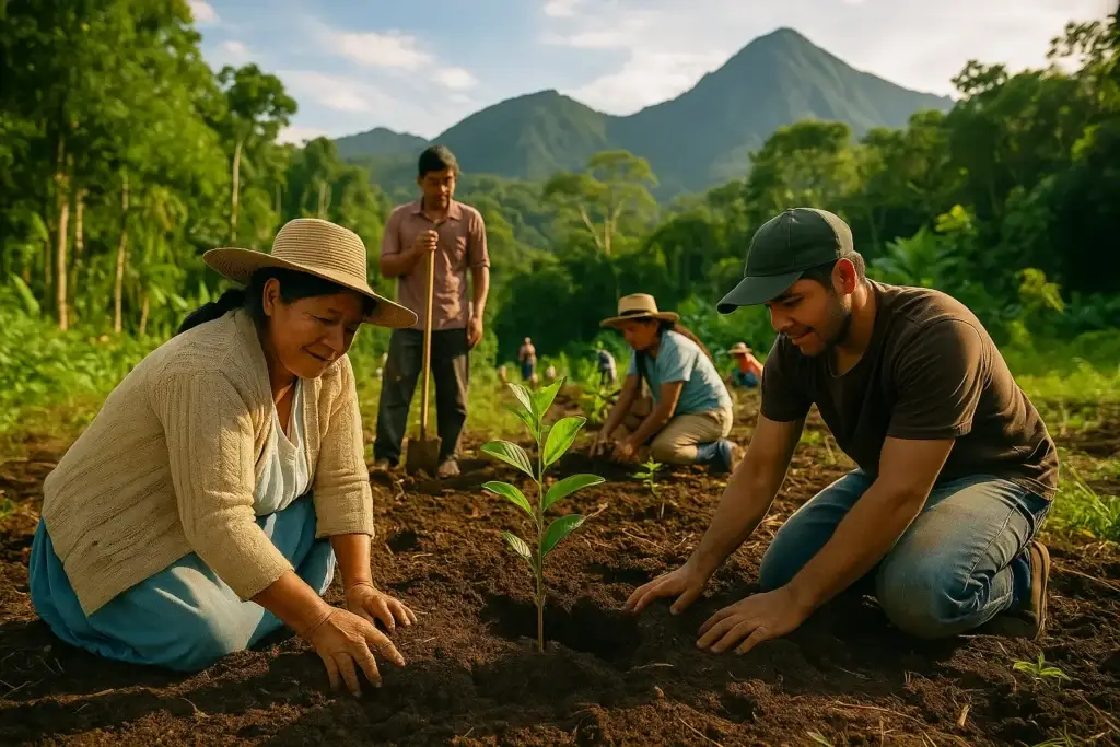 crediti di carbonio generati dal lavoro di riforestazione in collaborazione con le comunità locali boliviane
